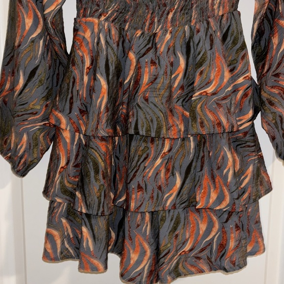 Entro Black Flame Print Tiered Romper - Size S, Great Condition - Picture 8 of 9